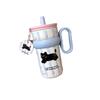 Large-Capacity Thermos Cup for Girls, New Office Water Cup, Giant Student Cup with Handle and Straw, High Aesthetic Value