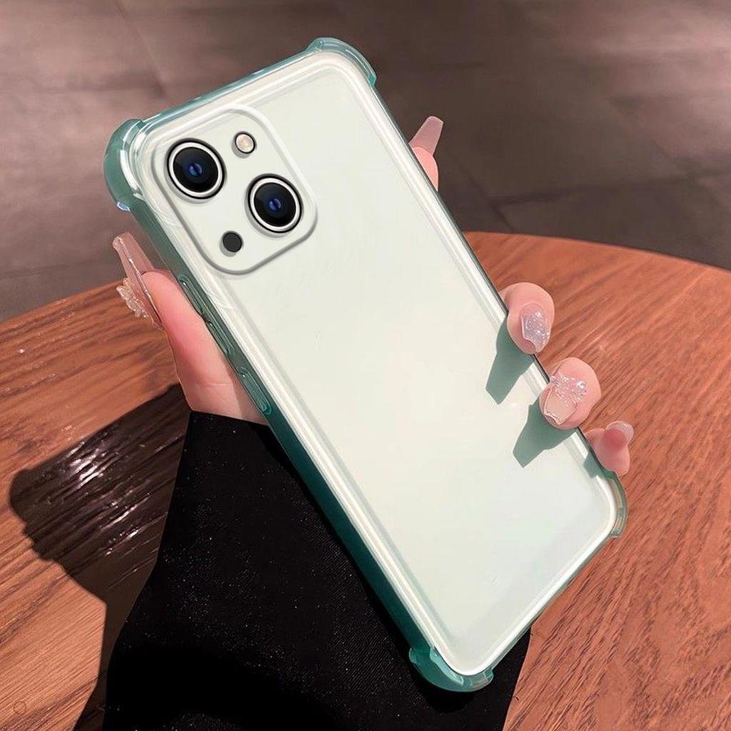 Case for iPhone 15 Plus 14 13 Mini Shockproof Airbag Bumper Casing Frosted Translucent Cover
