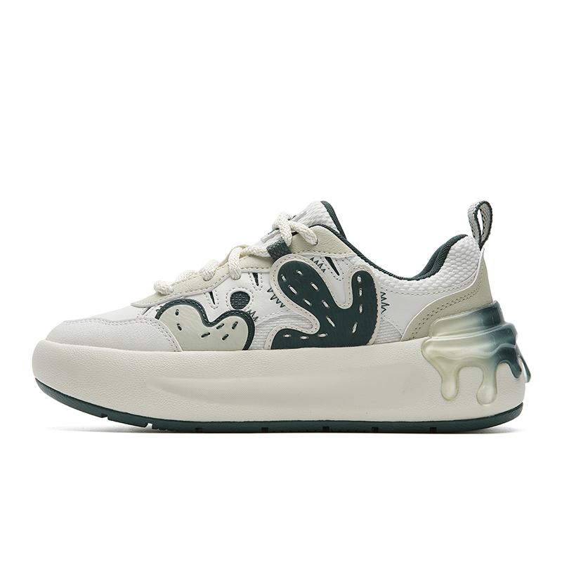 FILA CACTI Coverage Abrasion Resistant Height Increasing Low top Skateboard Shoes Women's Tofu White F12W611208FTH