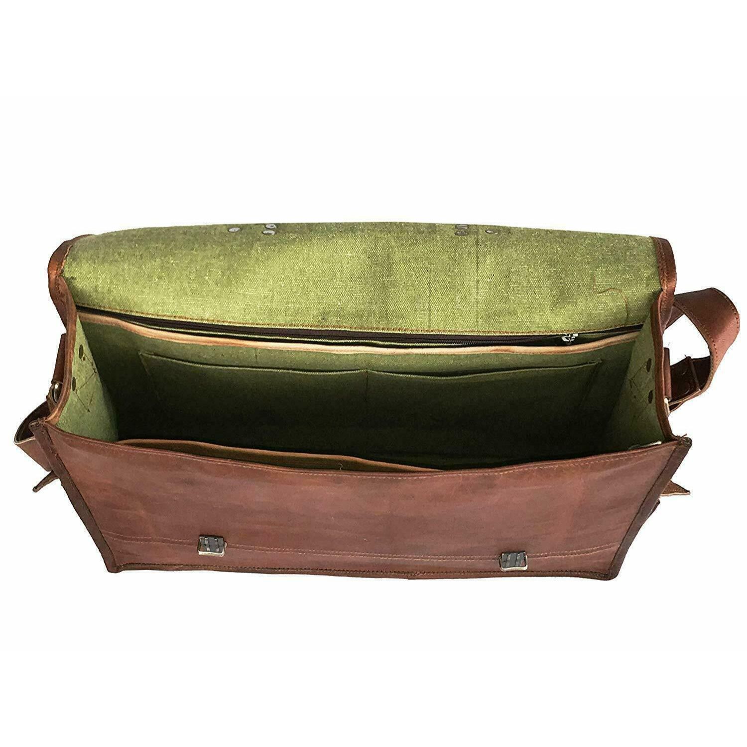 Портфель для ноутбука-портфеля Необычная винтажная коричневая сумка-мессенджер — фото 3