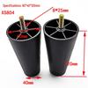 Round Black Plastic Sofa Legs - Furniture Feet for Sofas, Tables, and Cabinets