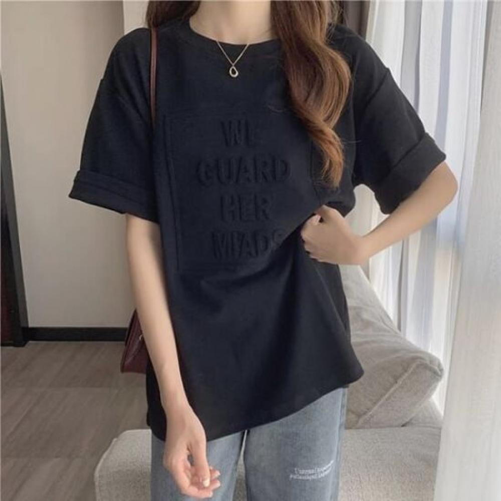 Navava Women Casual LeTTering ShorT Sleeve T shirT nT2332