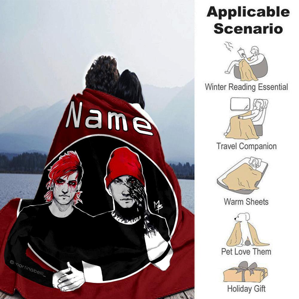 Customiz Name Personality Twenty One Pilots Blanket Soft &Warm Sofa Office Bed Travel Lunch Break Blanket, Gift Suitable All Seasons