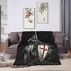 Soft Blanket Knights Templar Armor Helmet Emblem Throw Blanket  Flannel Bedspread For Couch Chair Sofa Bed Sofa Bed Cover