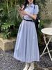 (original Practice + Belt) French Temperament Shirt Long Skirt New Women's Summer Feeling Is Popular This Year