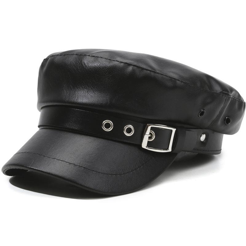 Spring and Autumn Versatile Beret Retro Flat Top Visor Small Face Black Painter Hat Fashion Hat Classic Versatile Adjustable