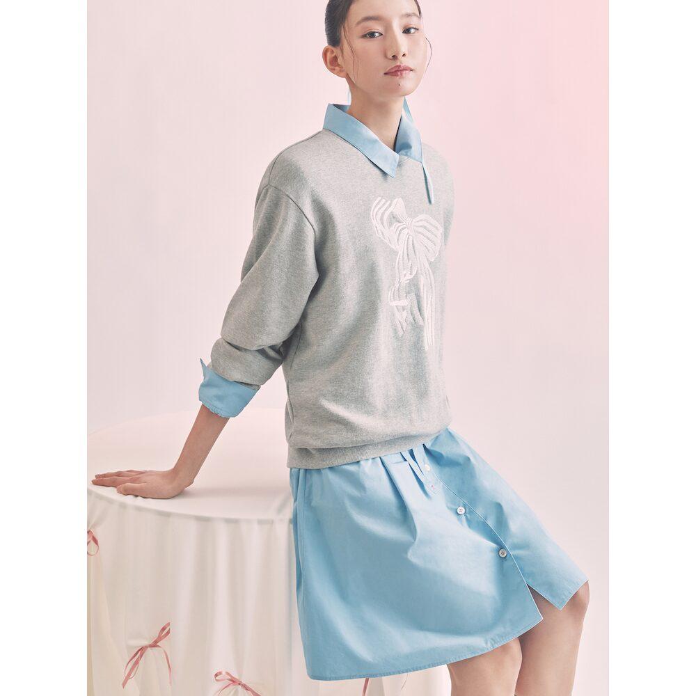 Binpolleidiseu [B. My] Voluminous Sleeve Medium Length Dress Sky Blue (Bf5271N01Q)
