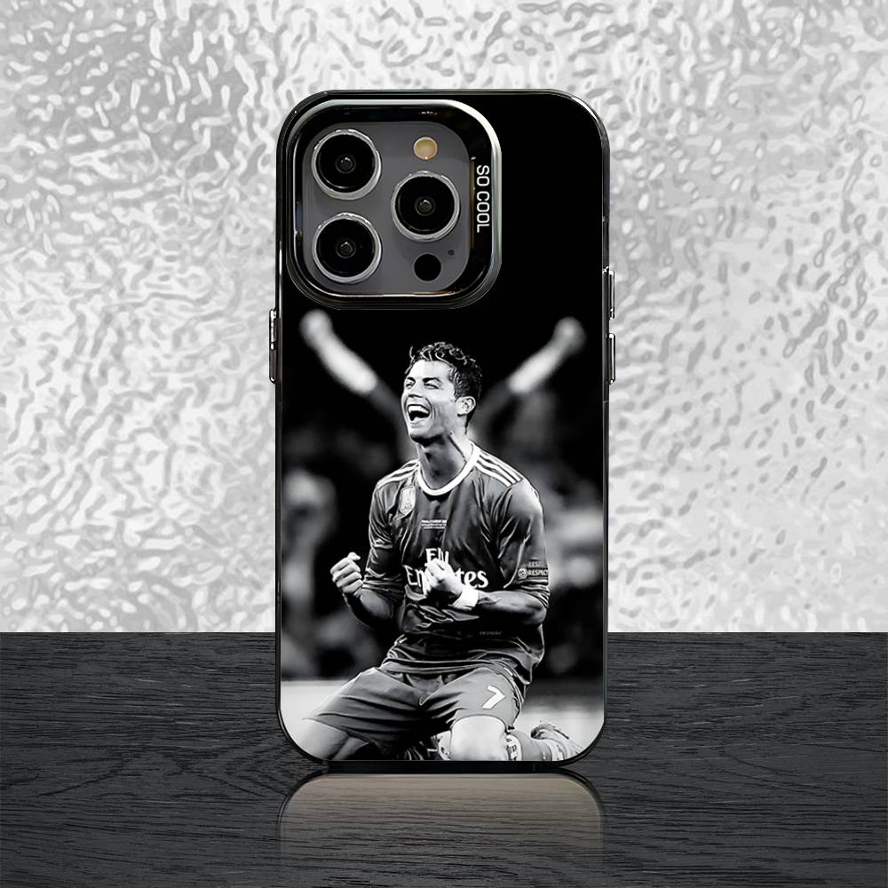 

7 FOOTBALL Phone Case For iPhone 16,15,14,13,12,11,Pro,Max,Plus,Mini,SE Cr7 R-ROnAlDoS Black Candy Matte Shockproof Cover iPhone16