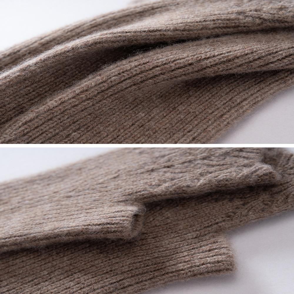 New Trendy Pure Wool Half-finger Gloves Women's Winter Knit Mittens Warm Solid Color Knit Wrist Gloves for Adult
