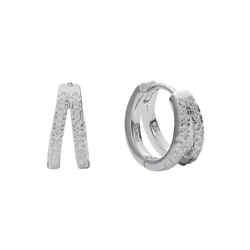 Grün [925 Silber] Two.silver.205 / dickgliedriger Tauohrring