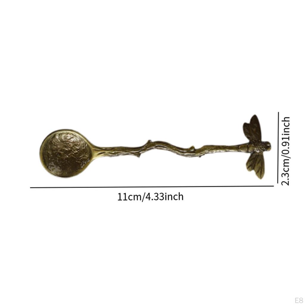 4 Pieces Dragonfly Spoon Cake with Long Handles Handle Dessert Tea for