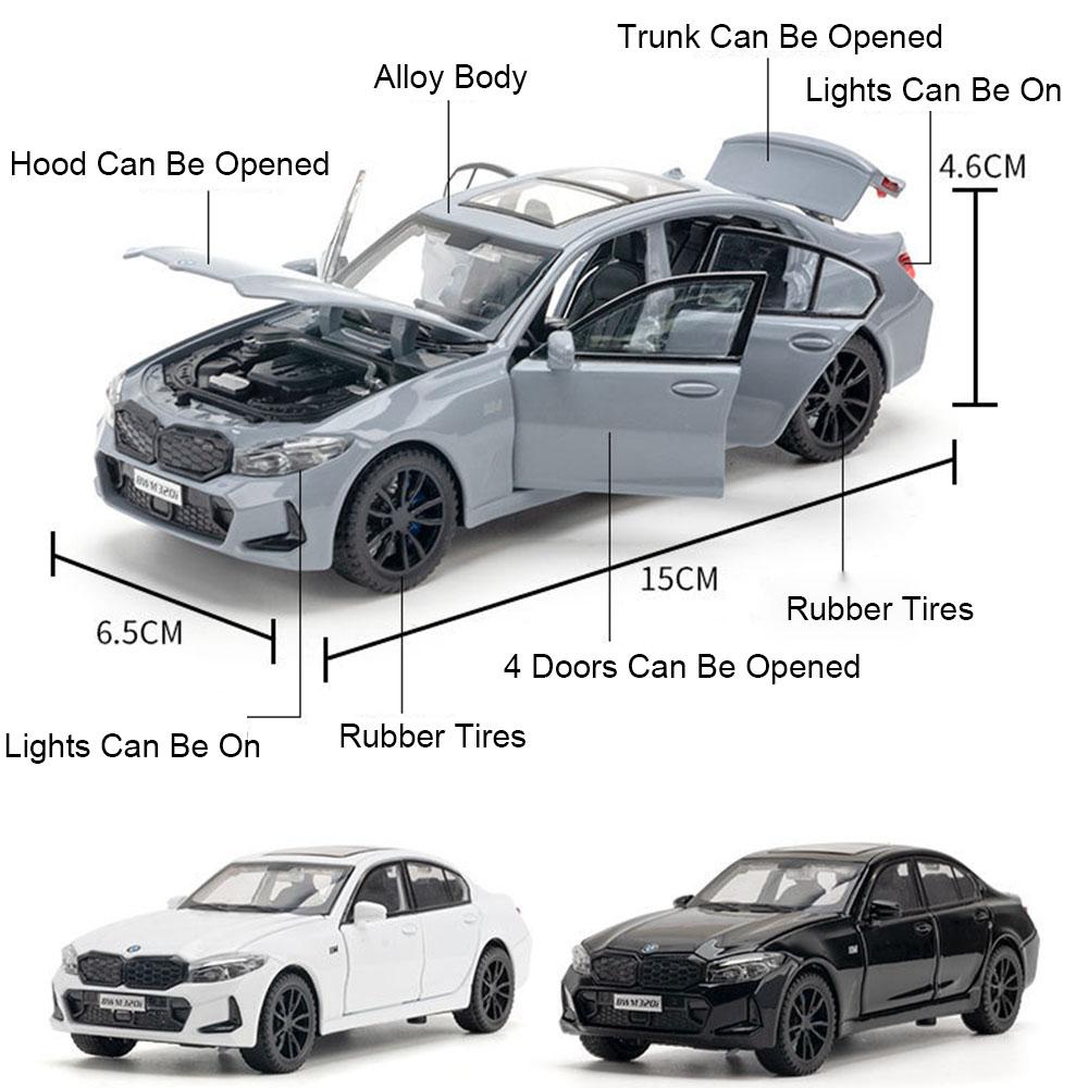 1:32 M4 Coupe 320i Model Toy Car Alloy Body Rubber Tires Doors Opened Pull Back Simulation Toys Models Presents for Children