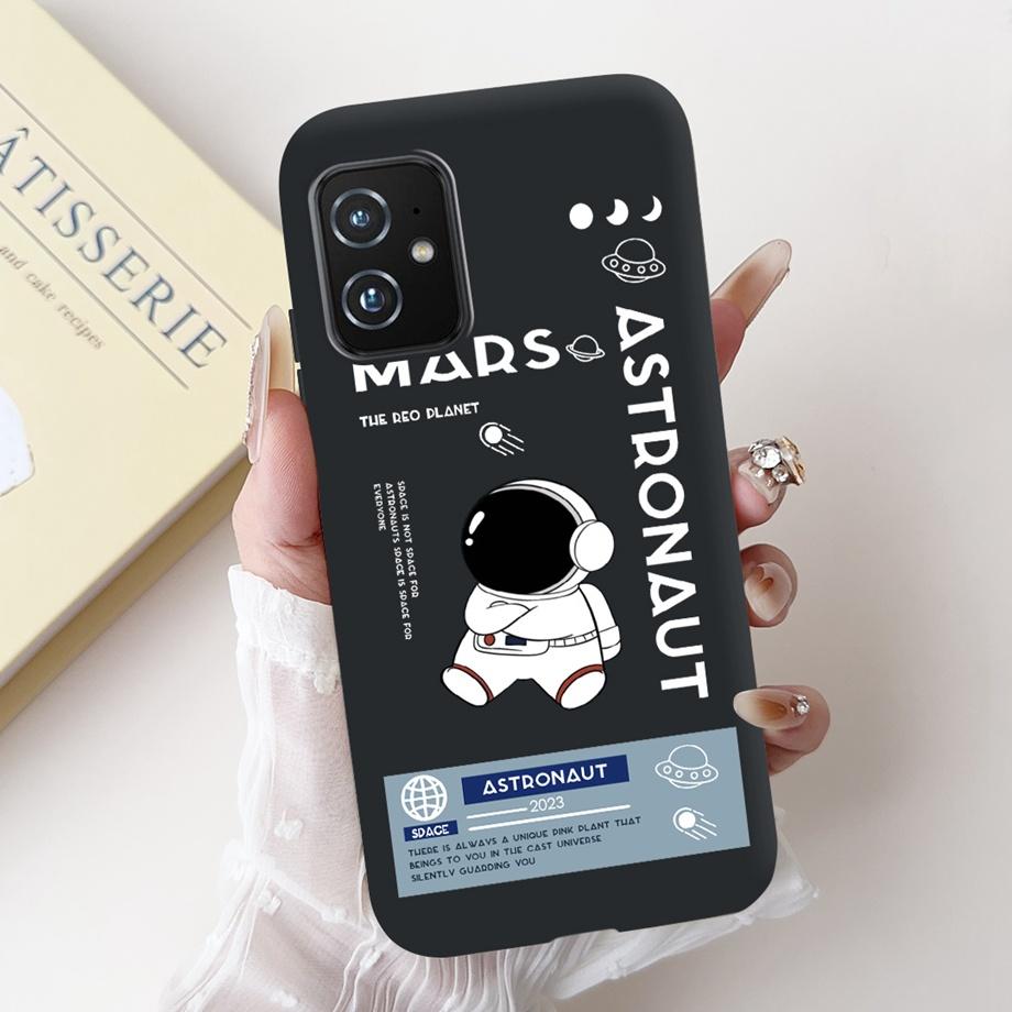 Per Custodia ASUS ZENFONE 8 ZS590KS Astronauta Drago Animali Cartoni Animati Stile Cool Silicone Morbido Copertura Nera per Telefono Per ASUS ZS590KS Borsa