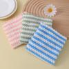 Cationic Coral Fleece Dishcloth – Non-Stick Oil Scouring Pad with Wavy Pattern
