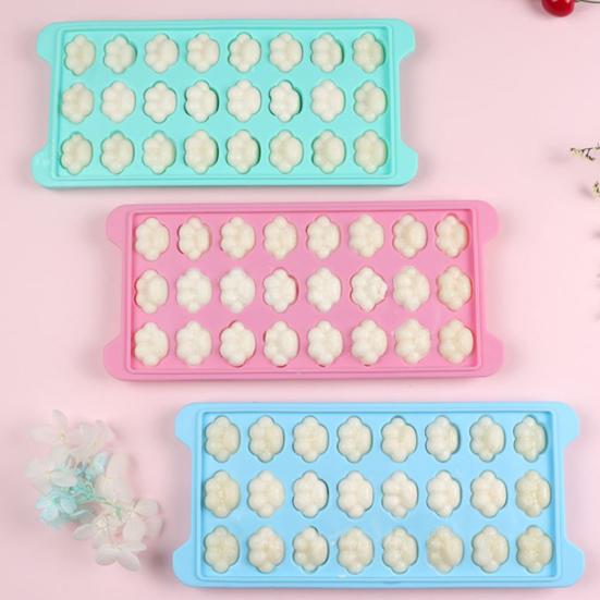 Ice Cube Mold 36 Grids Stackable Silicone Cat Paw Print Ice Cube Chocolate Soap Candle Tray Mold with Cover for Home