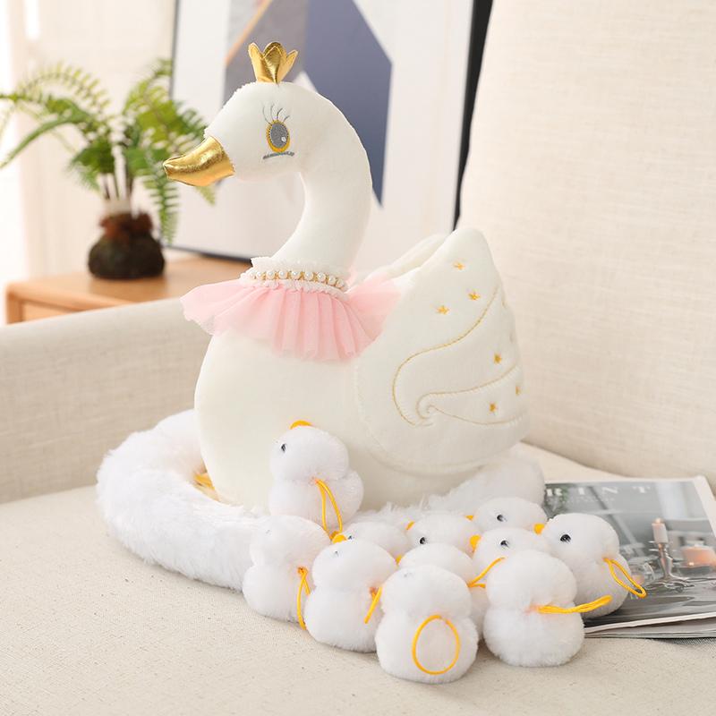 1 Set Kawaii Chick Family Plush Toys Chicken Mother Chick Baby Plush Dolls Simulation Hen With Nest Stuffed Animals Kids Gifts