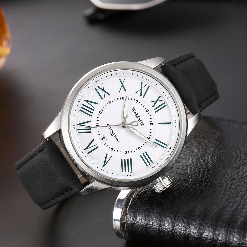 New Large Dial Unisex Couple's Watch luxury Women's Watch Leather Strap Quartz Watch Men's Watch Clock