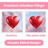 168pcs Valentines Day Window Clings Red Heart Shaped Static Wall Decals Window Stickers Double Sided Visibility Romantic Valentines Day Decorations