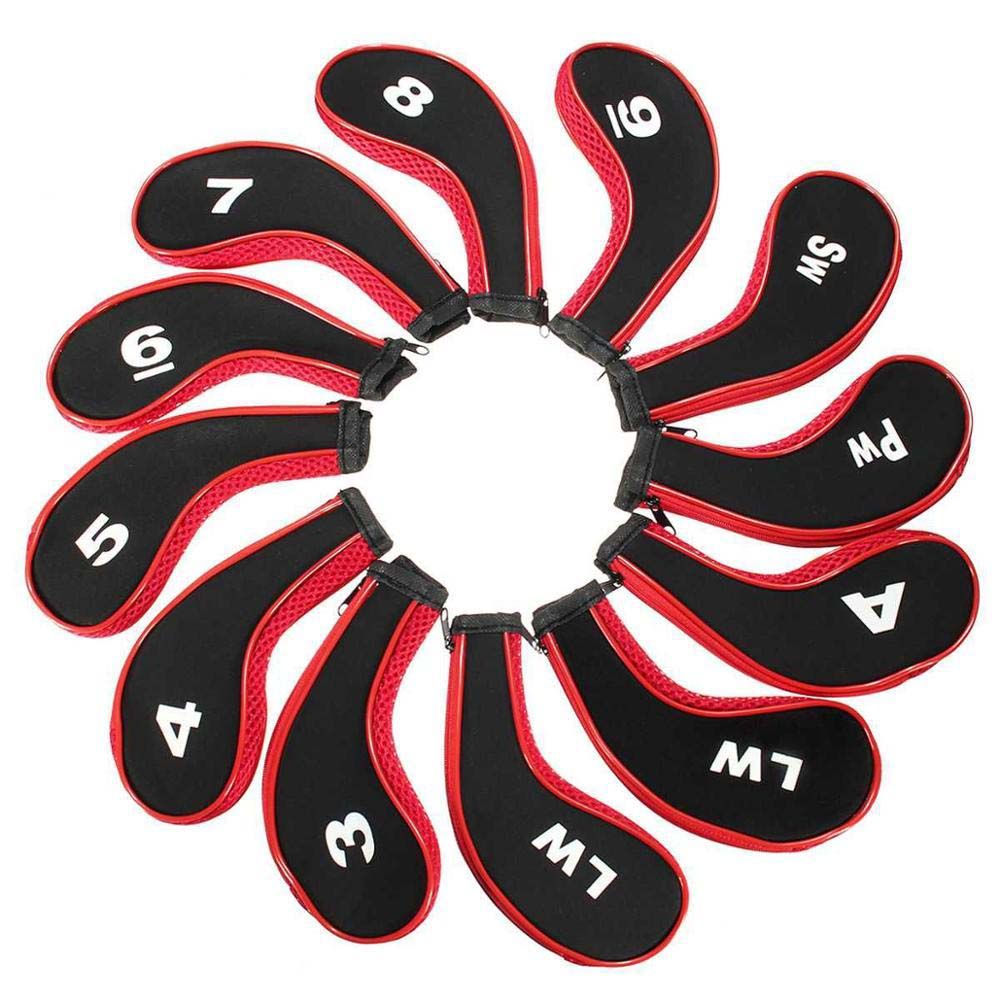Rubber Neoprene Long Neck Zipper Golf Head Cover Golf Iron Headcover Protector Case Golf Headcovers