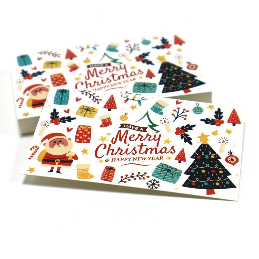 10-50pcsCreative Merry Christmas Small Greeting Cards Kids Mini Christmas Greeting Cards New Year Postcard Gift Card Xmas Party