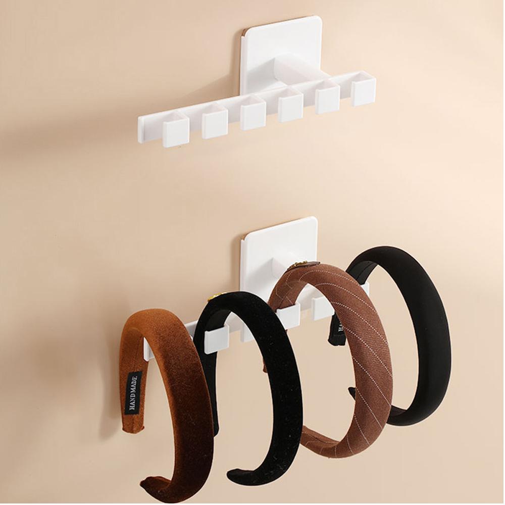 6 Hooks Hat Holder L Shaped Baseball Cap Storage Rack Wall Mount Hat Belt Organizer Hooks Multi-function Storage Rack