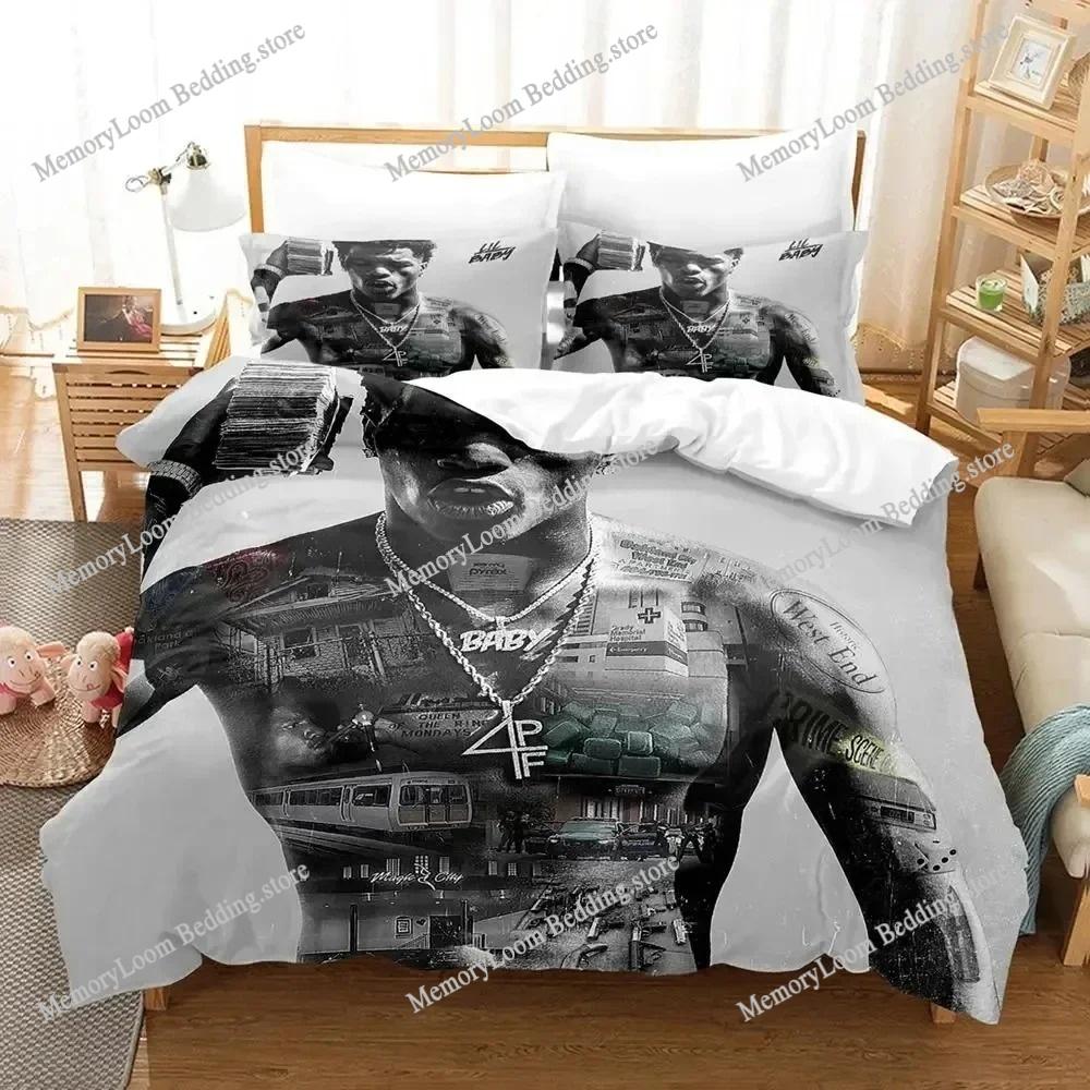 Lil Baby Rapper Bedding Set Single Twin Full Queen King Size Bed Set Aldult Kid Bedroom Duvetcover Sets Bed Sheet Set