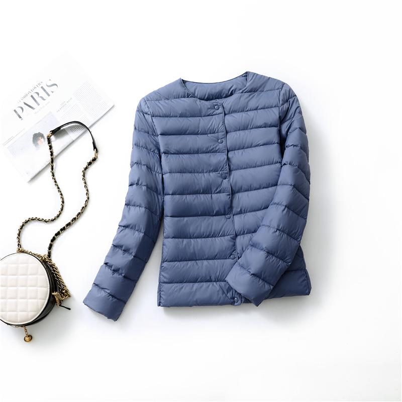 2024 Women's Lightweight Slim Fit Down Jacket: Short Style Autumn/Winter Korean Fashion, Plus Size, Round Neck, Thin Inner Layer
