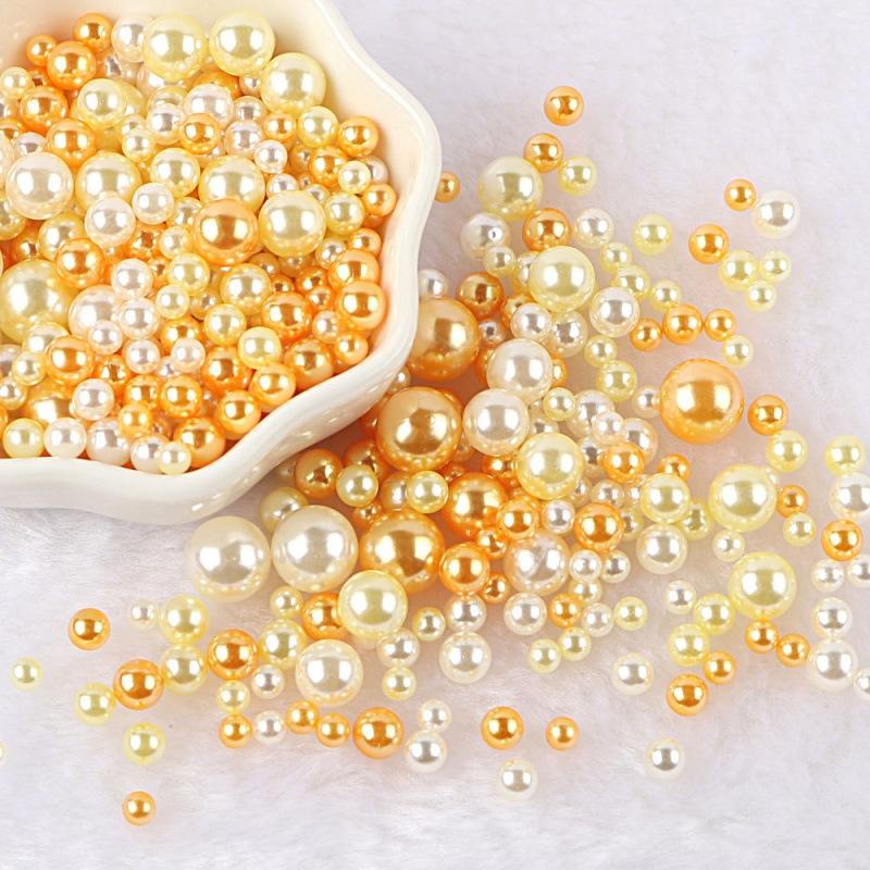 10g Mix Casuale 3-10mm Senza Foro Perla Imitazione ABS per Riempimento Vasi Pennelli Trucco Per Creazione Gioielli Fai da Te Decorazione