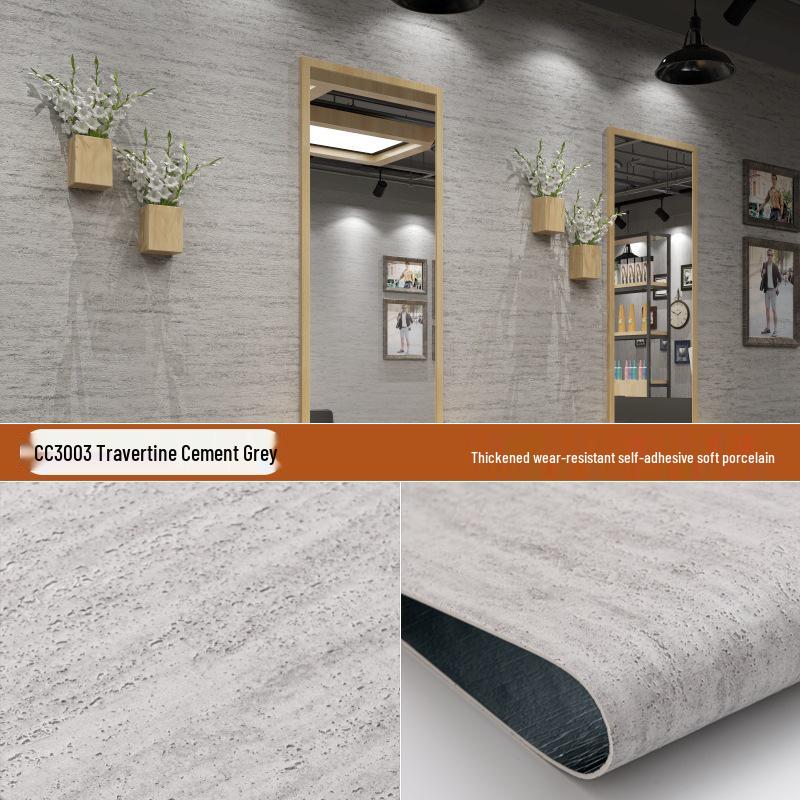 Ultra-Thin 3D Soft Roman Travertine Flexible Wall Panel - Self-Adhesive Sticker for Renovation