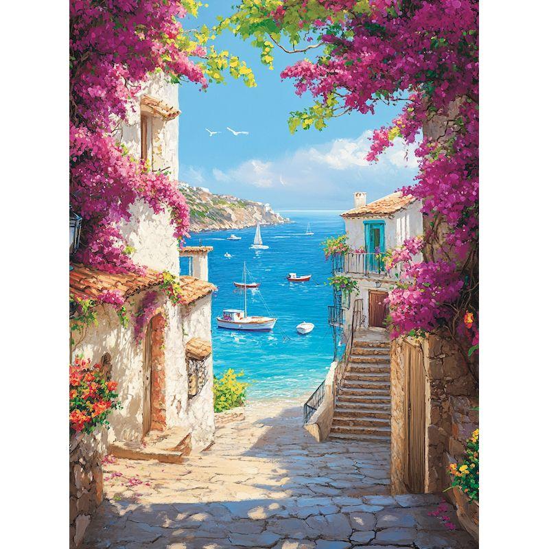 CHENISTORY Paint By Numbers For Adults Pink Scenery Handpainted Oil Painting Picture Drawing For Home Decor Unique Gift