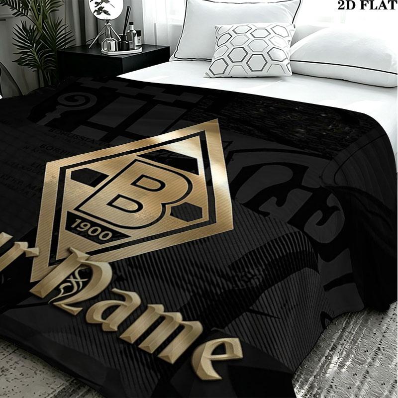 1PC Borussia Custom Name Patterned Flannel Blanket Suitable For All Seasons for Home Decor Warmth and Comfort Gifts Holiday Present