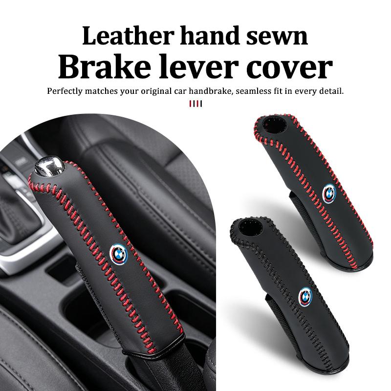 Car Handbrake Cover Leather Hand-sewn Protective Gear Shift Lever For BMW X3 X5 M5 M3 E46 E90 E60 F10 E39 F30 E36 G30 E87 E70