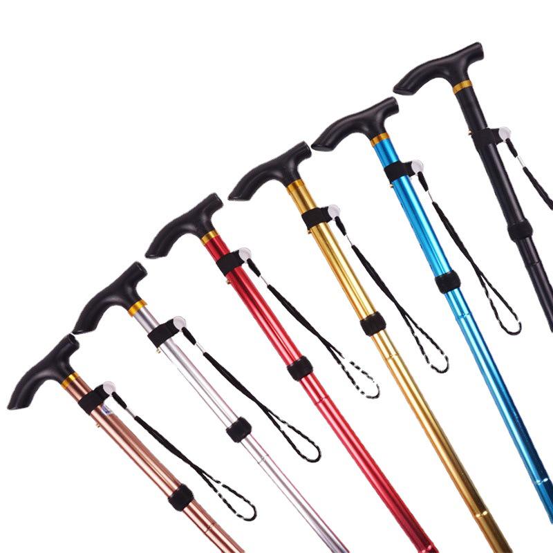 Outdoor Folding Telescopic Trekking Pole - Five-Section Walking Stick for Elderly