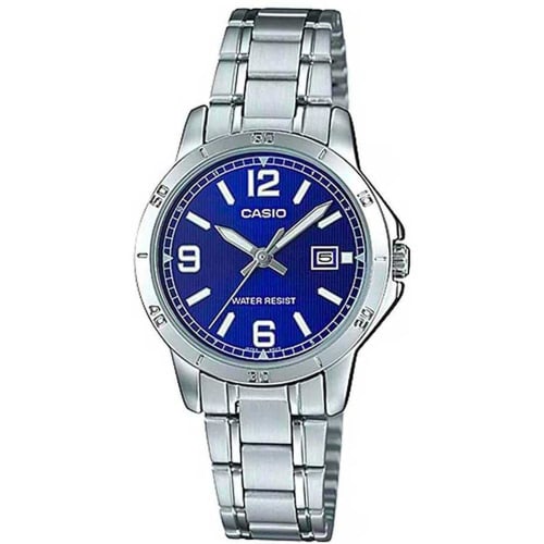 

Casio LTP-V004D-2B Women s Dress Stainless Steel Blue Dial Date Watch