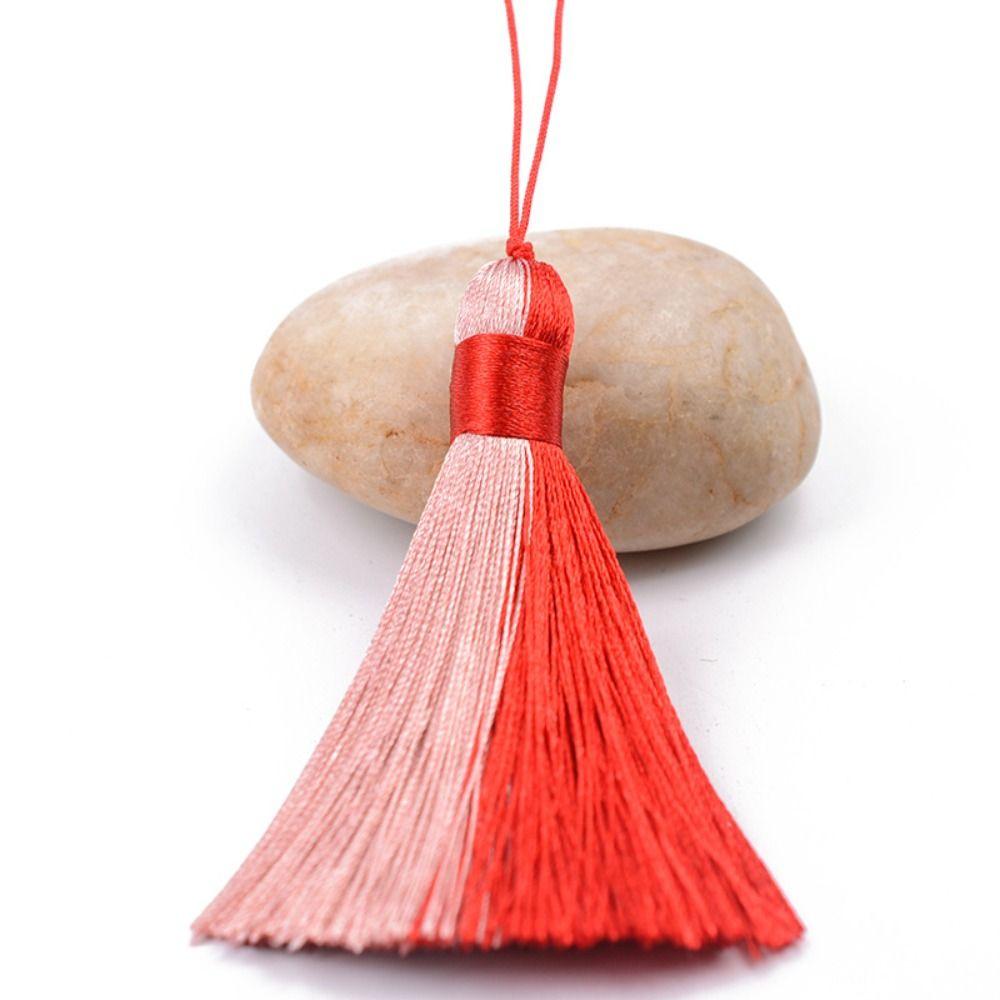 Soft Thread Fringe Tassel Charm Two-Tone Color Gradient Tassel Ornament  For Jewelry DIY