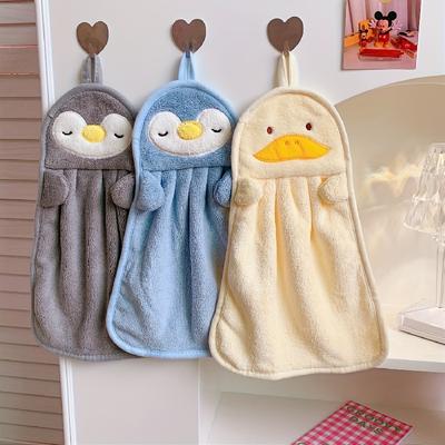 1pcs Cartoon Shaped Hand Wipe Towel  Hangable, Absorbent, Soft  Light Beige Friendly Hand Washing