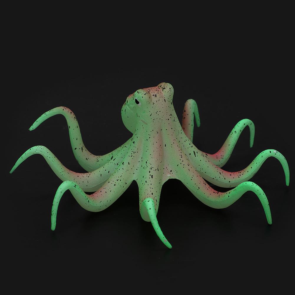 Silikon Konstgjord Fluorescerande Simulering Bläckfisk Akvarium Fiskbehållare Dekoration(Grön)