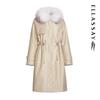 ELLASSAY Women's Elegant Goose Down Jacket with Snow Fox Fur Collar