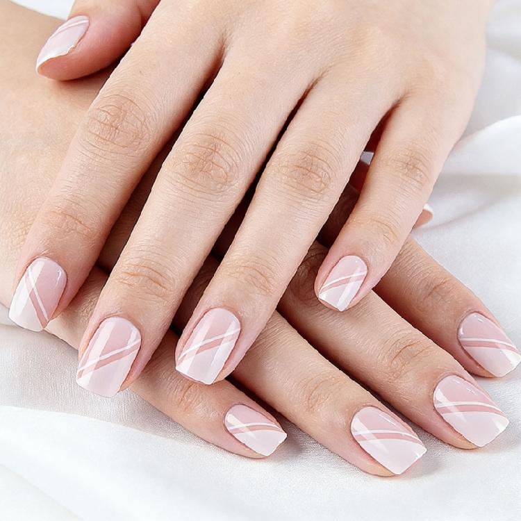 

Pack Of 24 False Nail Pink ABS Short Oval Design Easy To Apply And Remove Durability For Daily Wear 1
