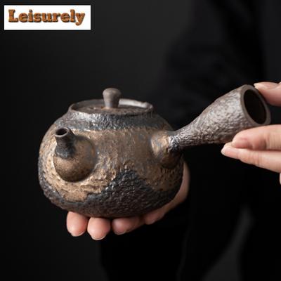 200 мл японський позолочений чайник із залізною глазур’ю Чайник із твердою дерев’яною ручкою Фільтр Чайник Чайник у стилі ретро Кераміка Чайник із китайським чаєм Аксесуари