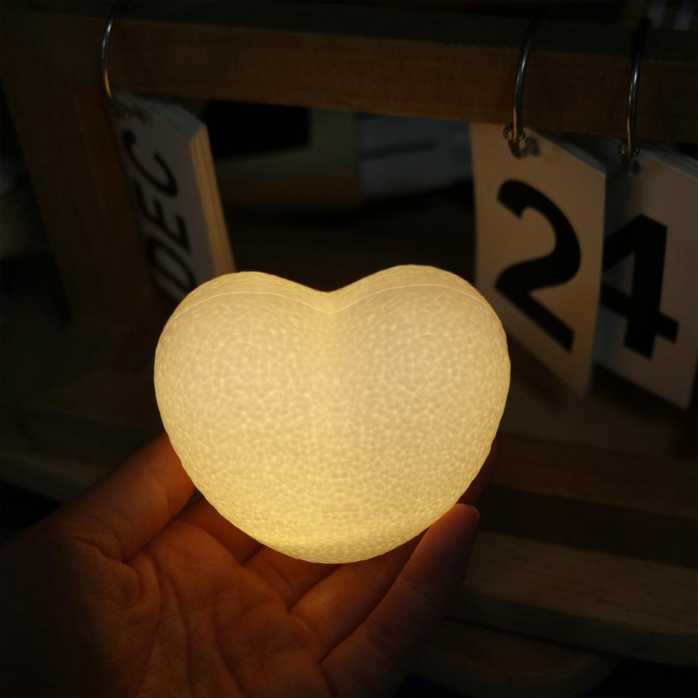 Pink White Love-Shaped Night Light Three-dimensional Ambient Light Heart Shaped LED Lamp Wedding