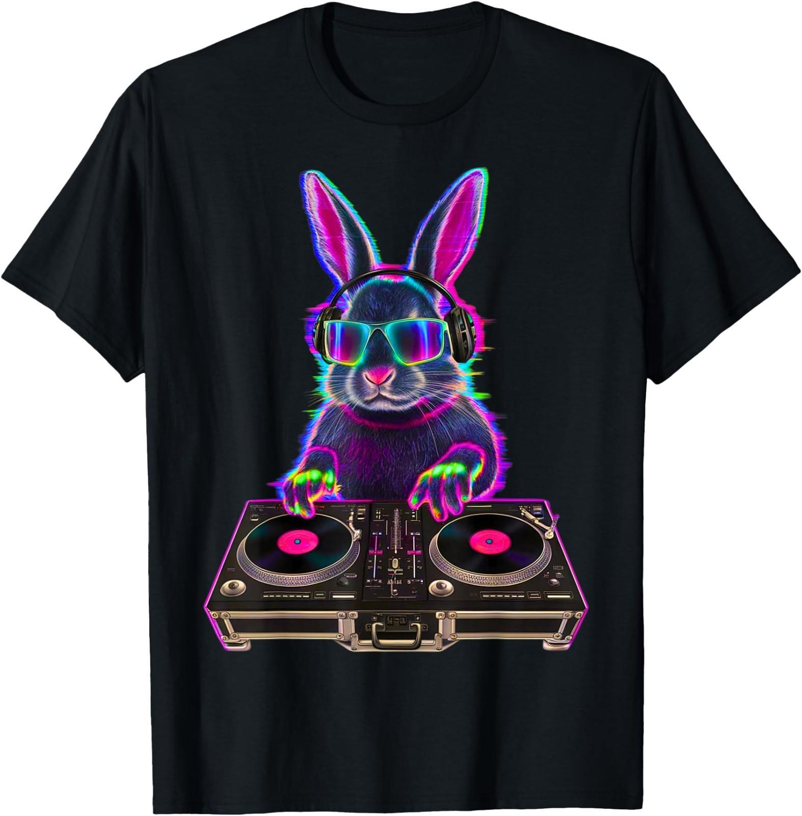 House Music Festival Bunny DJ Techno Rave EDM Easter Rabbit T- Unisex T-Shirt XXXL