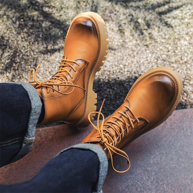 Martin boots men's 2024 fashion British style men's shoes platform heightening short boots personalized fashion boots 93502-J