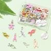 Pack of 50 Alloy Drop Oil Ribbon Pendants Necklace Bracelet Accessories DIY Crafts Supplies Versatile Jewelry Charm