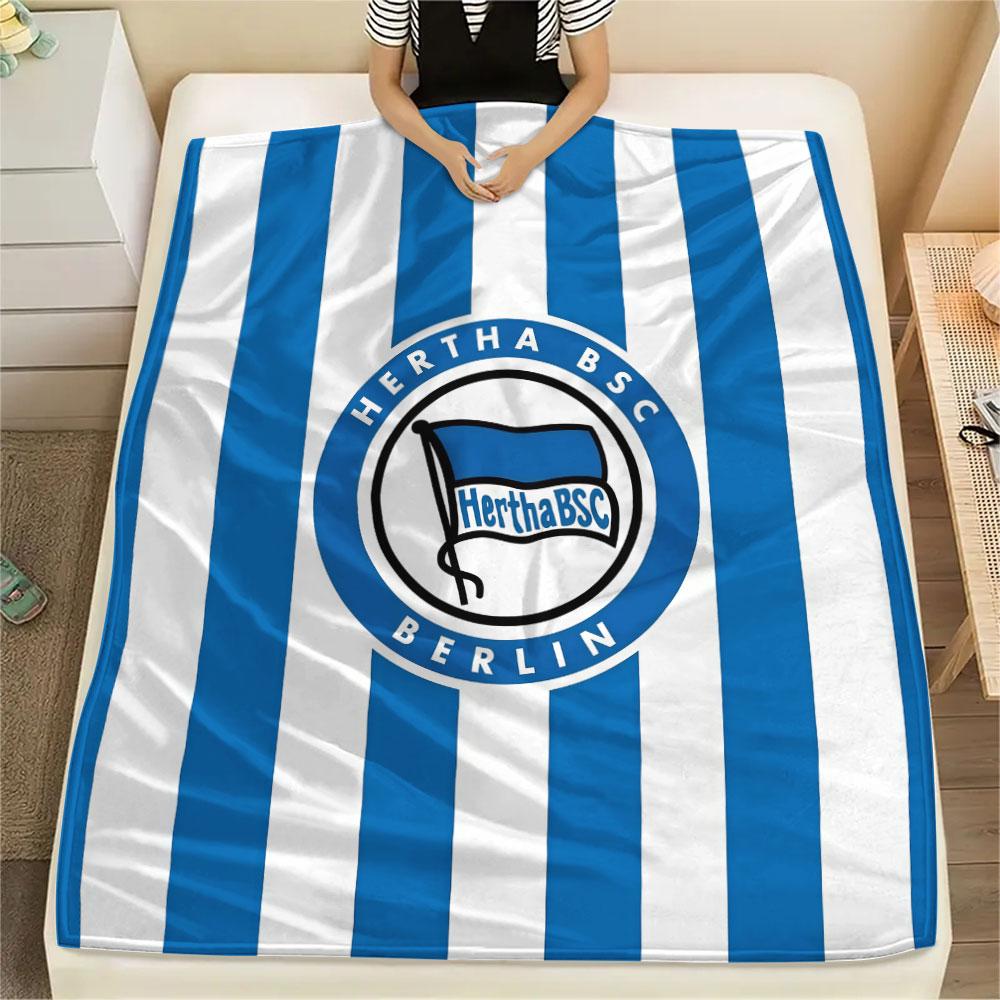 1PC Hertha BSC Patterned Flannel Blanket Suitable For All Seasons for Home Decor Warmth and Comfort Gifts Holiday Present
