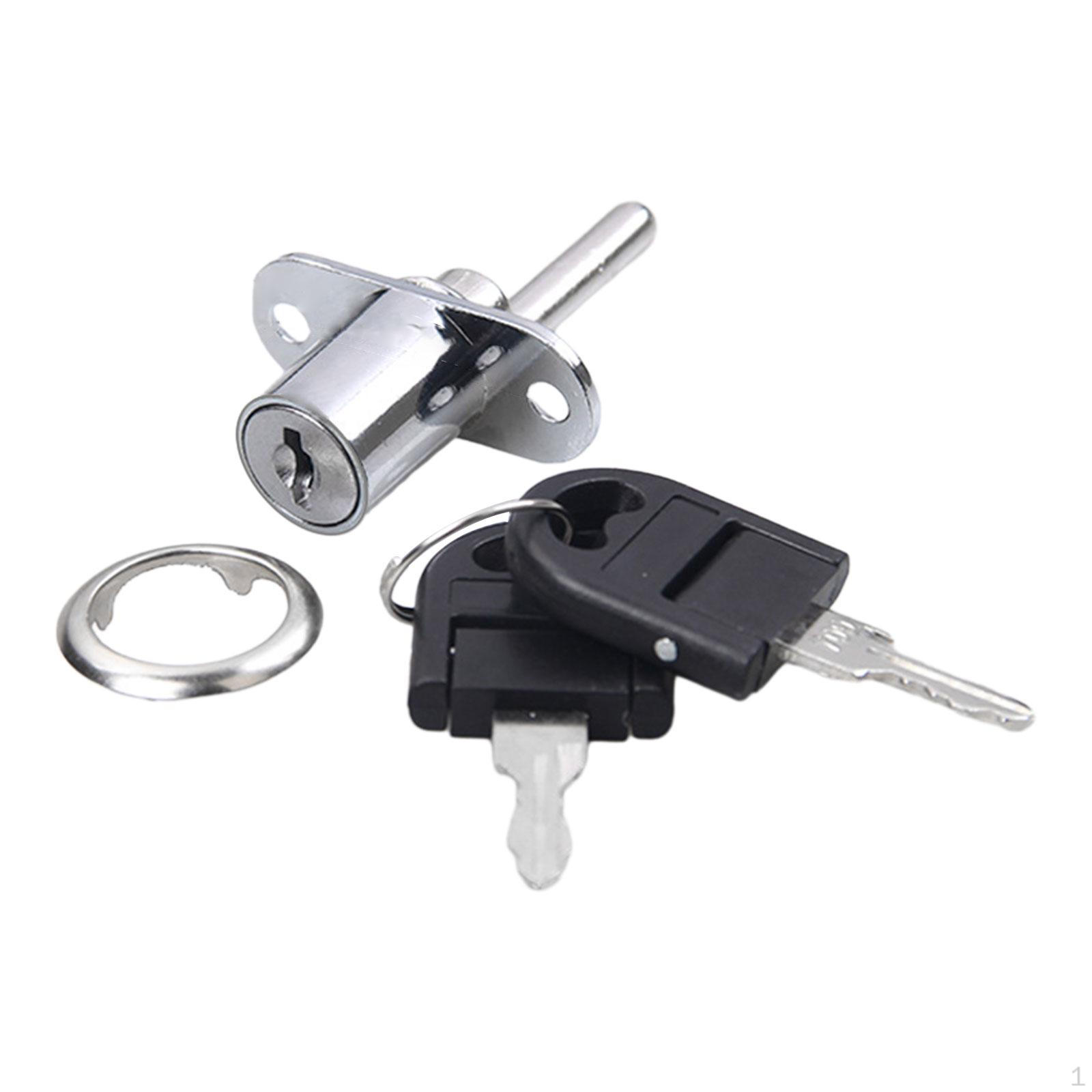 

Cabinet Push Plunger Lock with Keys Portable Drawer for 16mm Silver