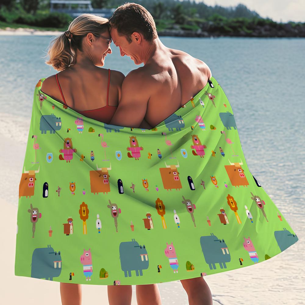 Cartoon Cute H-Hey D-Duggee Towel Quick Dry Absorbent Beach Towel for Sports, Fitness, Swimming and Outdoor Activities