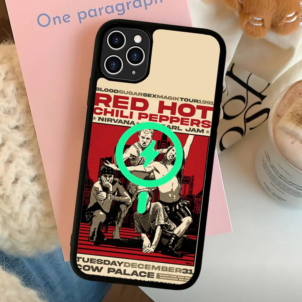 

Red Hot Chili P-Peppers Band Magnetic Case For IPhone 17 16 14 13 12 11 15 Pro Max Plus Wireless Charge Phone Cover iPhone 14 plus