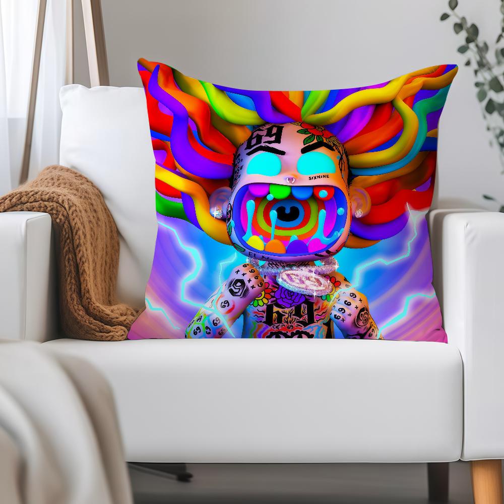 RAPPER R-6ix9ine Tapestry Pillow Case Applicable Space For Guest Rooms Interiors Cars Office House Decoration
