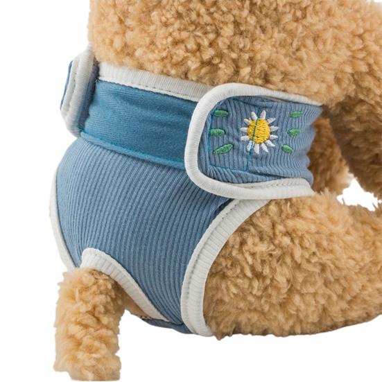 

Pet Sanitary Panties Fruit Flower Embroidery Pattern Leakproof Breathable Pet Dog Diapers Pants Dog Accessories 2XL синій